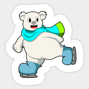 Bear at Ice skating with Ice skates Sticker